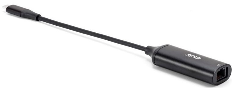 Adaptér Club3D USB-C/RJ45, 5Gb, M/F, 24cm - čierna