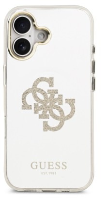 Kryt na mobil Guess PC/TPU Mirror 4G Glitter Logo MagSafe na Apple iPhone 17 zlatý Kryt na mobilný telefón Guess PC/TPU Mirror 4G Glitter Logo MagSafe na Apple iPhone 17 v zlatej farbe