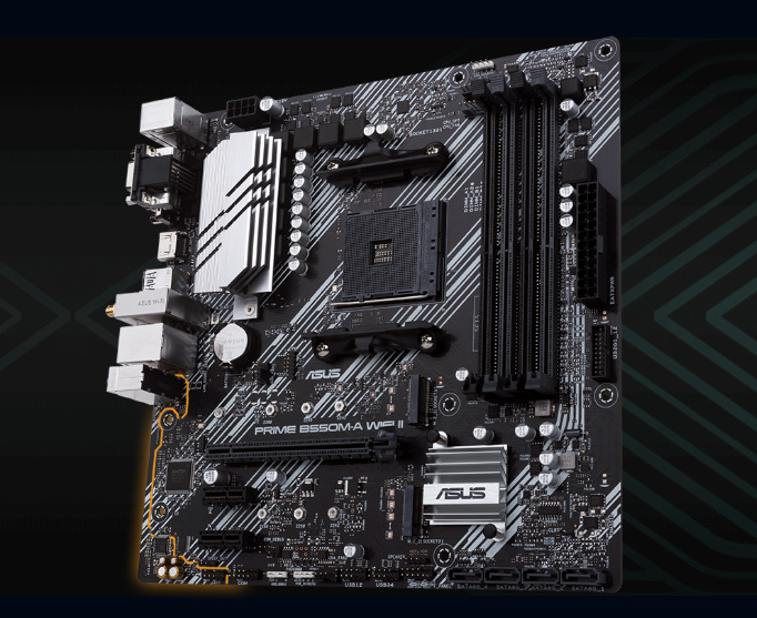 Základná doska Asus PRIME B550M-A Wi-Fi II Asus PRIME B550M-A je optimalizovaná pre procesory AMD Ryzen