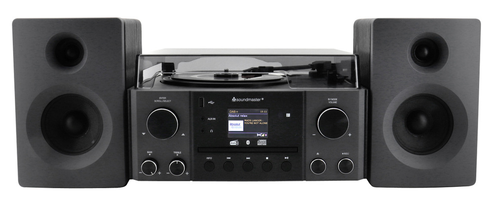 Mikro HiFi systém Soundmaster MCD1950SW čierny Mikrosystém Soundmaster MCD1950SW v pohľade z prednej strany