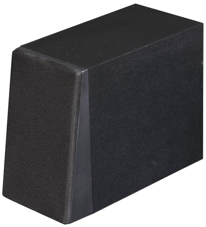 Detail externého reproduktora mikrosystému Denver MDA-285 v čiernom prevedení