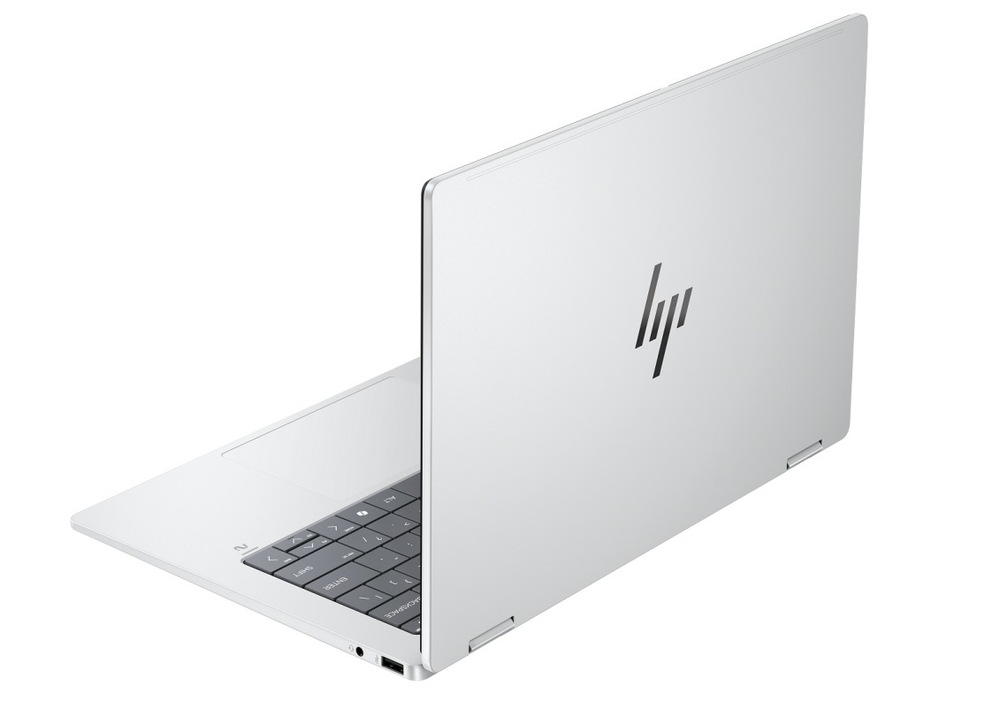 Notebook HP OmniBook X Flip NG AI 14-fm0001nc + Game Pass predplatné na 3 mesiace strieborný Notebook HP OmniBook X Flip NG AI 14-fm0001nc zozadu