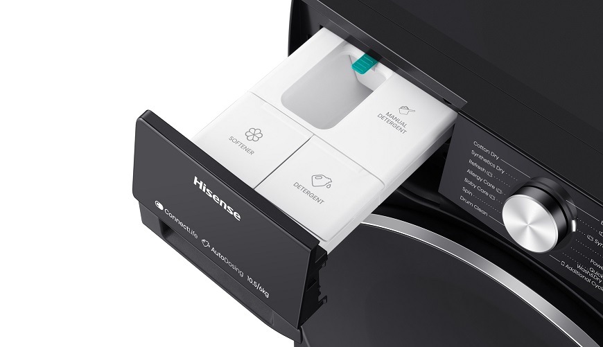 Práčka so sušičkou Hisense WD5S1045BB, čierna, Invertorový motor