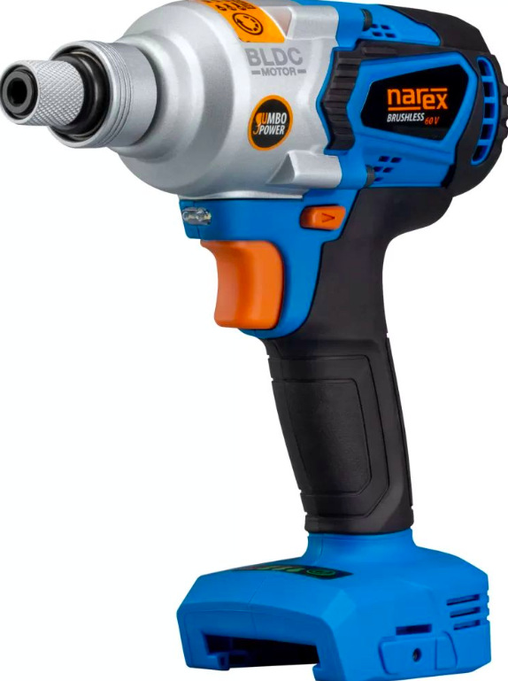 Bočný pohľad na rázový uťahovák Narex ASR 600-3SB bez akumulátora