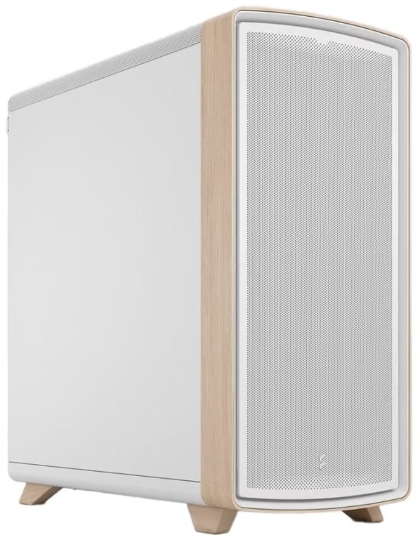 Case FRACTAL DESIGN Summit Chalk White Solid biela Počítačová skriňa FRACTAL DESIGN Summit Chalk White Solid v bielom prevedení s dreveným dekorom predného rámu