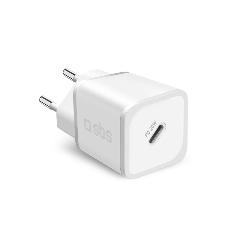 Nabíjačka do siete SBS NanoTube USB-C, GaN, 20 W, PD biela