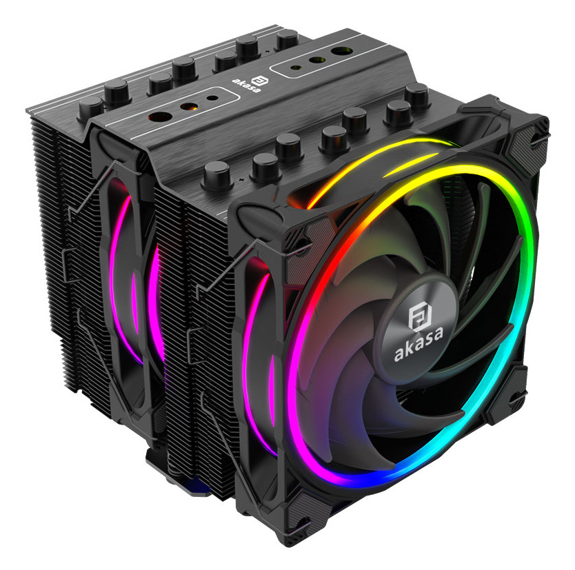 Chladič CPU AKASA SOHO H7, 7 Heatpipes, ARGB čierny AKASA SOHO H7 nadchne aj štýlovým dizajnom s RGB podsvietením