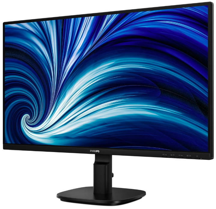 Monitor Philips 24B2N2200 čierny Monitor Philips 24B2N2200 23,8" v čiernej farbe z prednej ľavej strany na originálnom stojane