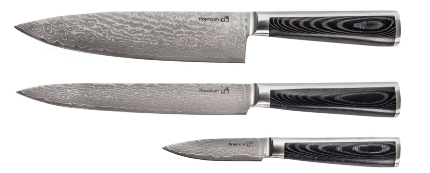 Sada kuchynských nožov G21 Premium Damascus , 3 ks Nože