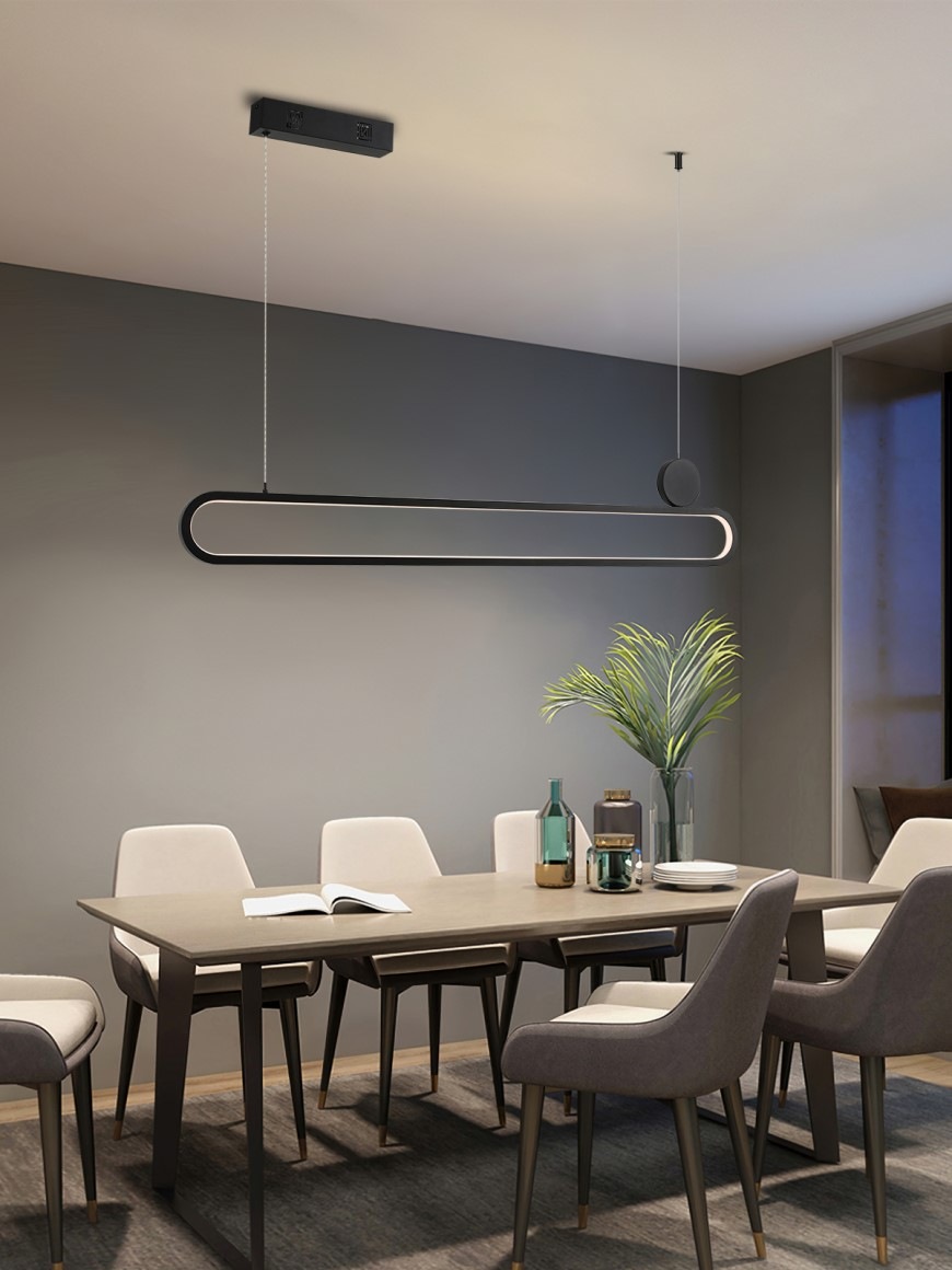 Závesné svietidlo IMMAX NEO LITE OVALE SMART 122cm 50W s podporou BEACON, Wi-Fi, TUYA čierne IMMAX NEO LITE OVALE SMART