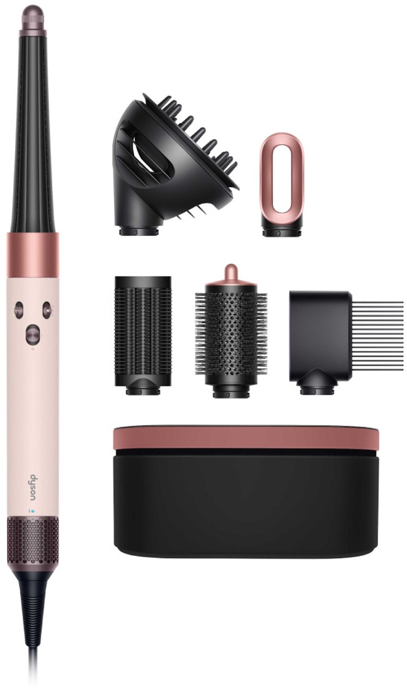 teplovzdušný styler a multistyler Dyson Airwrap i.d. HS08 s nástavcami T3/T4, keramický povrch v ružovo-rose gold farbe, úložné púzdro, prémiová štúdiová kompozícia.