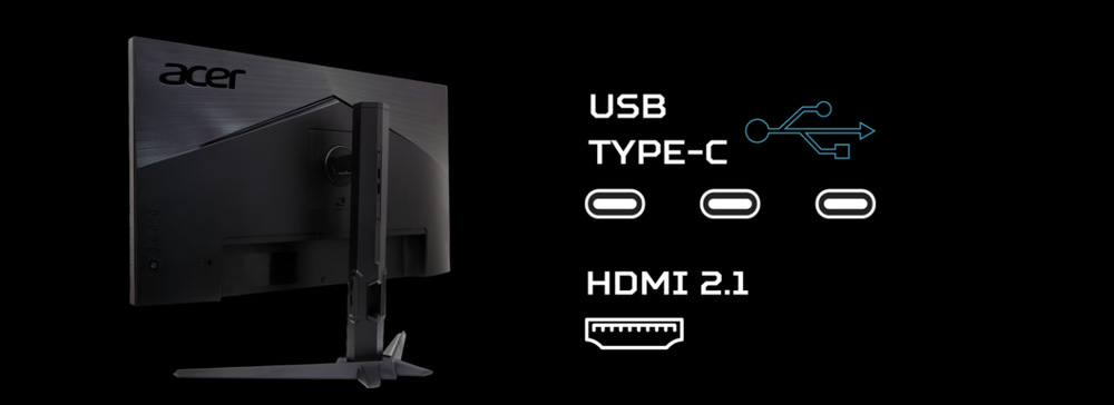 Herný monitor Acer Nitro XV272UX1bmiiprx čierny Konektory na monitore Acer