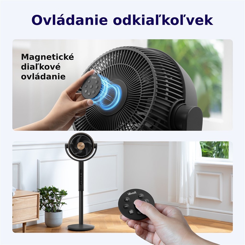 Ventilátor stojanový Levoit TempSense R432 DC Cyclone Fan čierny Ventilátor stojanový Levoit TempSense R432 DC Cyclone Fan