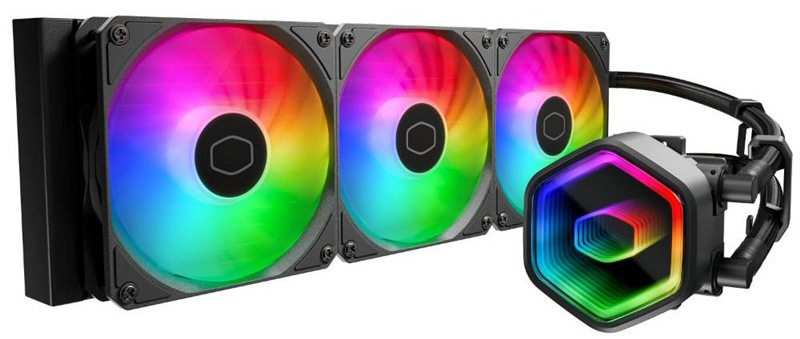 Vodný chladič s ARGB podsvietením Cooler Master MasterLiquid 360 Core II, čierna farba