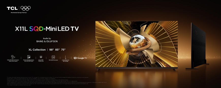 Televízor TCL 85X11L Televízia TCL 85X11L so SQD Mini LED obrazovkou a elegantným bezrámčekovým dizajnom zobrazuje jasný kontrastný obraz s výraznými zlatými detailmi.