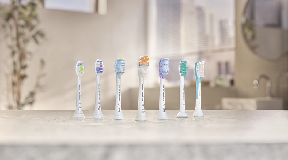 7 hlavíc Philips Sonicare.