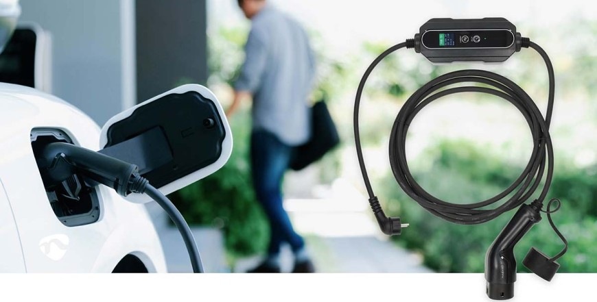 Nabíjací kábel Nedis EVCH37KWBK20 čierny Cestovný kábel NEDIS nabíja elektromobil