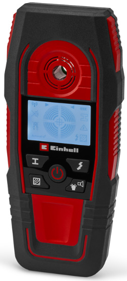 Digitálny detektor Einhell Expert TE-MD 80 pre detekciu kovu, dreva a káblov v stene čierno-červený design