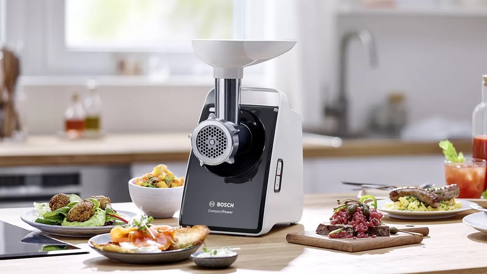 Mlynček na mäso Bosch CompactPower MFW3640A sivý/biely Mlynček na mäso Bosch CompactPower MFW3640A sivý/biely