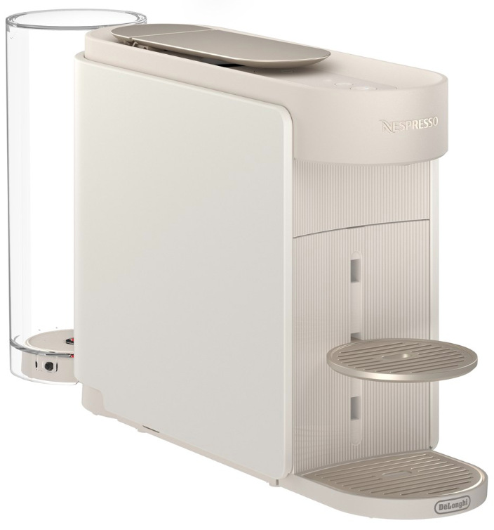 Bočný pohľad na kapsľový kávovar DeLonghi Nespresso Vertuo Up ENV200.W so zásobníkom vody