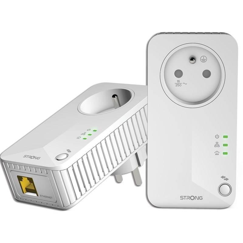 Sieťový rozvod LAN po 230V Strong Powerline 600 DUO FR, 2ks biely