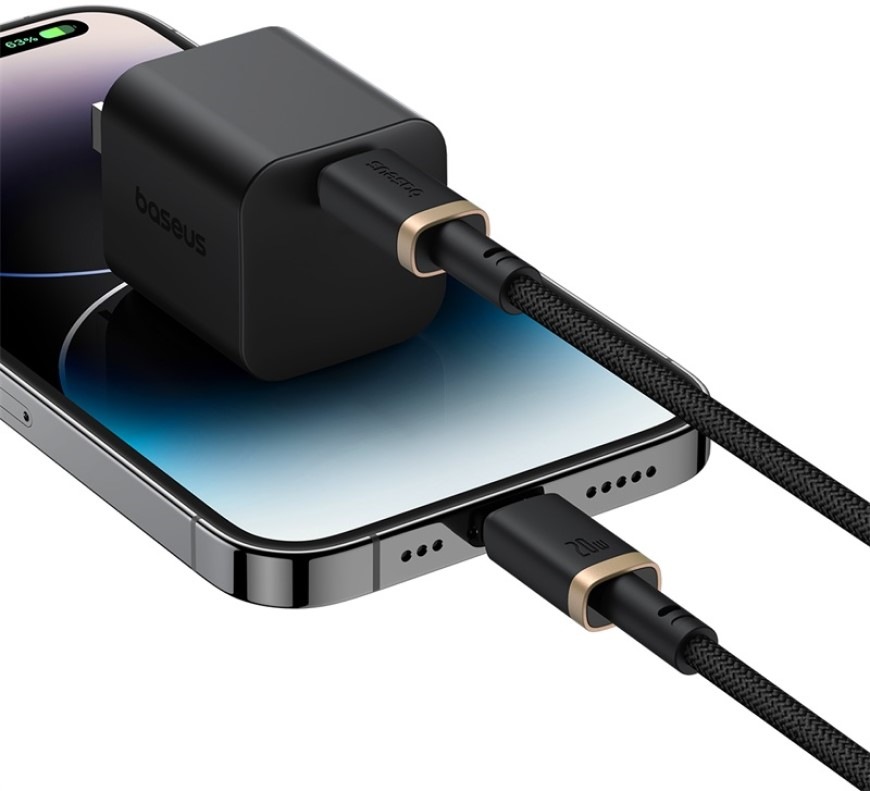Kábel Baseus Dura USB-C/Lightning, 20W, 2m čierny/zlatý Kábel Baseus Dura USB-C/Lightning, 20W, 2m - čierny/zlatý