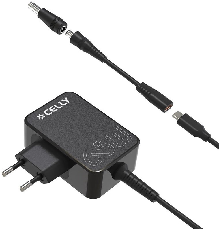 Nabíjačka do siete Celly USB-C 65W - čierna