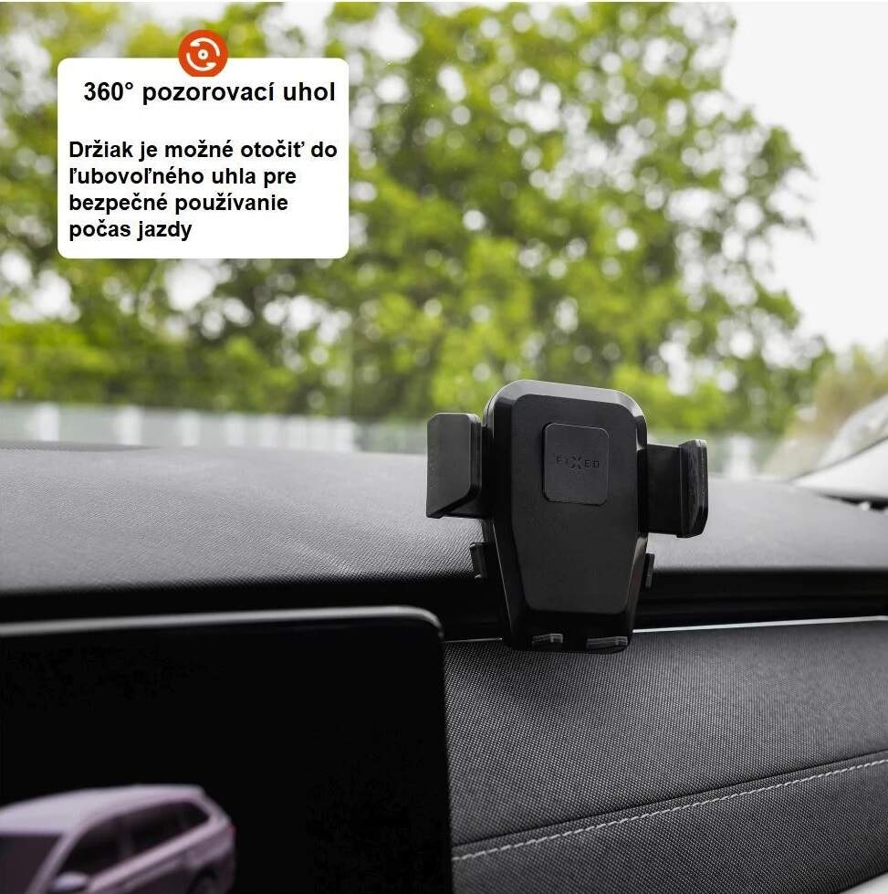 Držiak na mobil FIXED Iconiq Dash s nalepovacou nohou na palubnú dosku čierny
