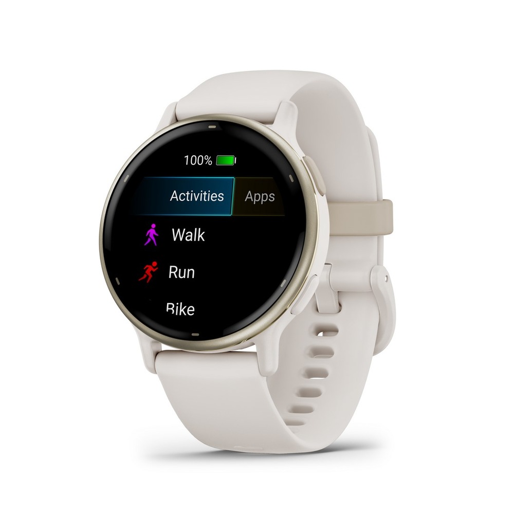 Inteligentné hodinky Garmin vívoactive 5 - Cream Gold / Ivory Silicone Band