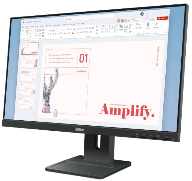 Monitor Lenovo ThinkVision E24-40 čierny Monitor Lenovo ThinkVision E24-40 23.8", WLED podsvietenie, IPS panel, 4ms, 1300: 1, 250cd/m2, 1920 × 1080 Full HD, - čierny