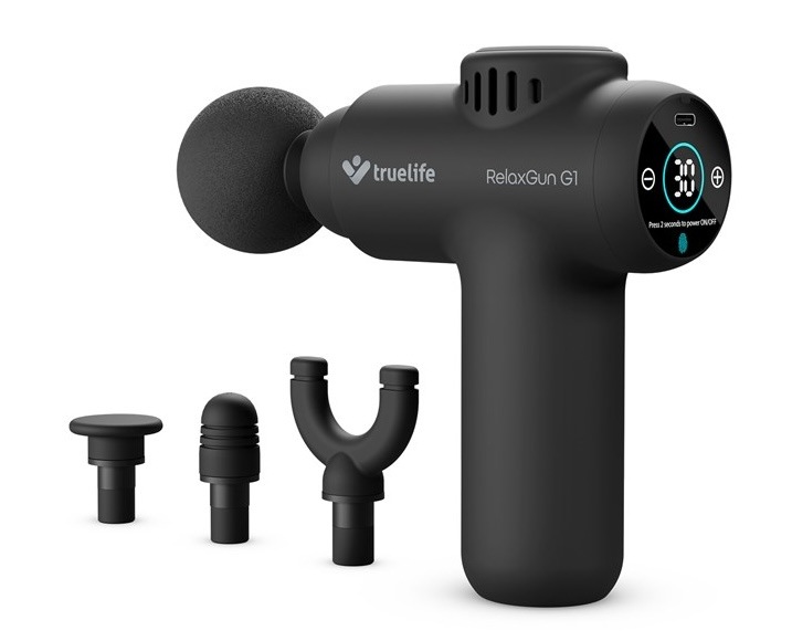 Masážna pištoľ TrueLife RelaxGun G1 v čiernom prevedení