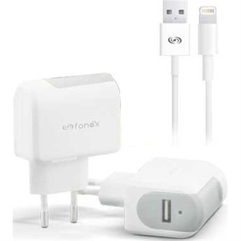 FONEX 1X USB NABÍ.+ KABEL LIGHT 1M, BÍLÁ FONEX 1X USB NABÍ.+ KABEL LIGHT 1M, BÍLÁ