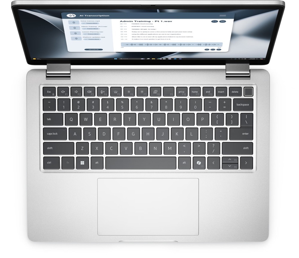 Notebook Dell Pro 13 Plus PB13255 strieborný Detail notebooku Dell Pro 13 Plus PB13255 z prednej strany