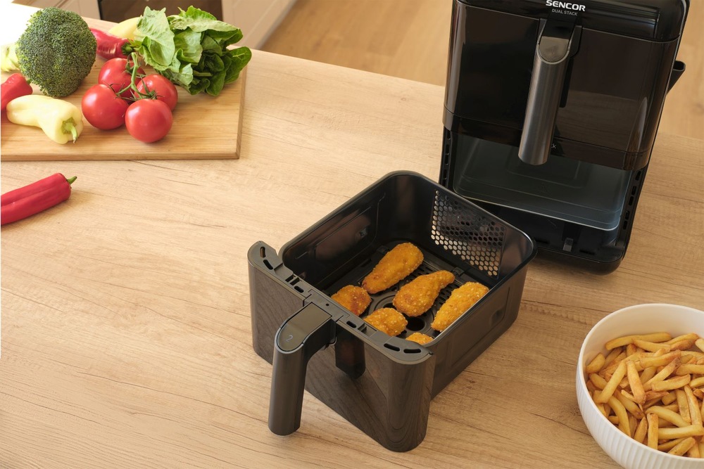 Teplovzdušná fritéza Sencor SFR 1260BK s vysunutým dolným košom