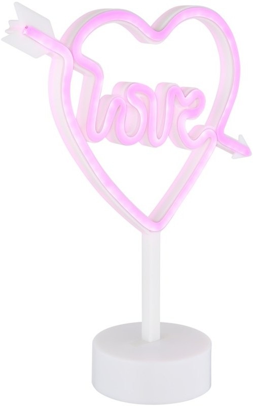 Stolová LED lampička GLOBO neón Armor so svietiacim neónovým nápisom Love
