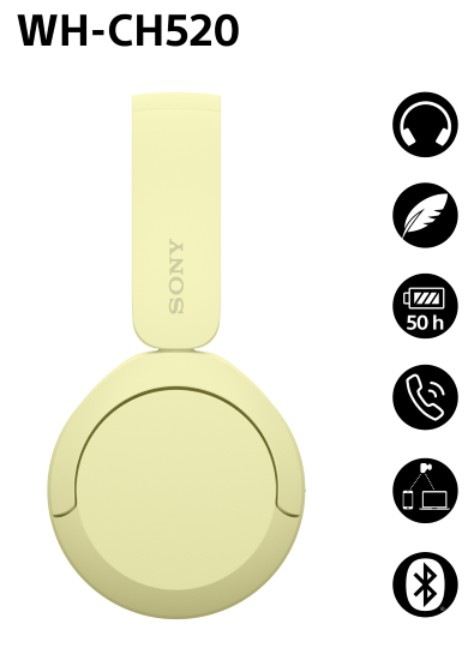 Slúchadlá Sony WH-CH520 žltá Slúchadlá Sony WH-CH520 - žltá