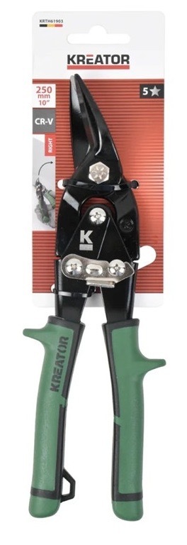 Nožnice na plech Kreator s dĺžkou 250 mm, pravý strih