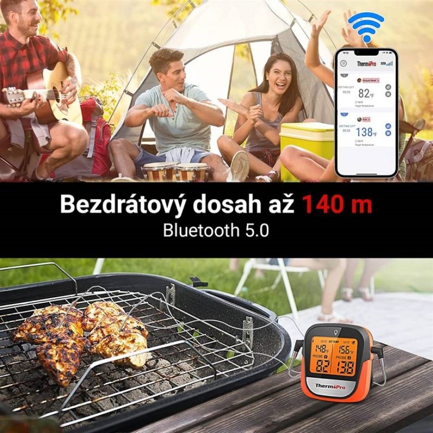 Teplomer do mäsa ThermoPro TP-902 oranžový Digitálny teplomer ThermoPro TP902