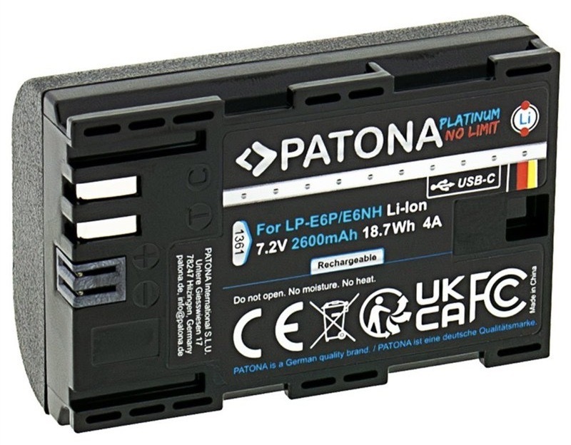 Batéria PATONA Platinum LP-E6NH 2600 mAh Li-Ion (Canon) čierna