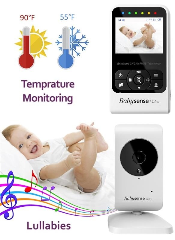Detská elektronická pestúnka Babysense Video Baby Monitor V24R biela