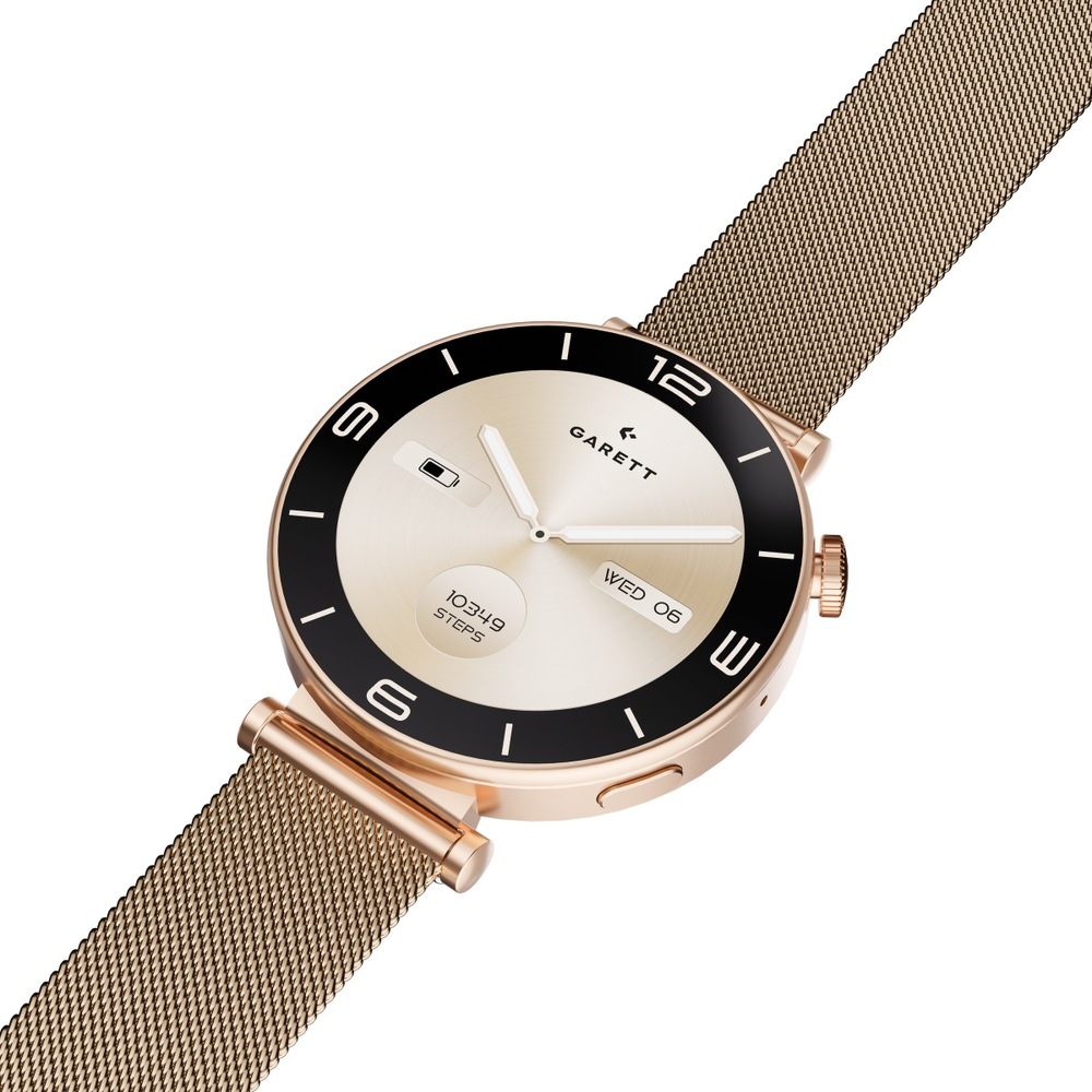 Inteligentné hodinky Garett Rose Mesh steel zlaté Inteligentné hodinky Garett Rose Mesh steel zlaté