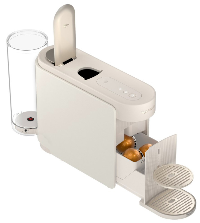 Kapsulový kávovar De'Longhi Nespresso Vertuo Up Bundle ENW200.WAE biele Horná časť DeLonghi Nespresso Vertuo Up Bundle ENV200.WAE s ovládaním One Touch a vekom kapsule