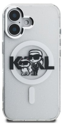 Kryt na mobil Karl Lagerfeld IML Glitter Karl and Choupette Sketch MagSafe na Apple iPhone 16 priehľadný Kryt na mobil Karl Lagerfeld IML Glitter Karl and Choupette Sketch MagSafe na Apple iPhone 16 priehľadný