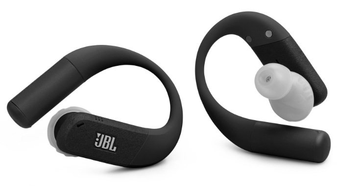 Slúchadlá JBL Endurance Peak 4 čierna/sivá Detail športových bezdrôtových slúchadiel JBL Endurance Peak 4 v čierno-sivej farbe