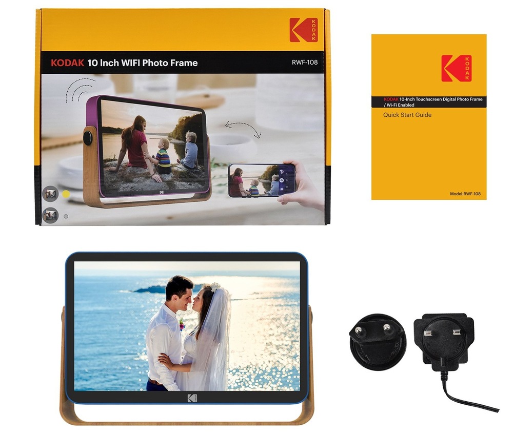 Elektronický fotorámček Kodak RWF-108V modrý Fotorámik digitálny Kodak RWF-108V obsahuje dva integrované reproduktory