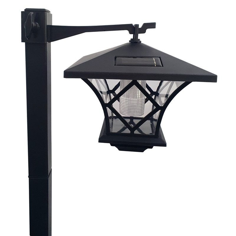 Vonkajšia solárna lampa Trixline s výškou 137 cm, čierna farba
