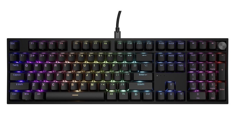 Klávesnica Genesis s US rozložením a RGB podsvietením, čierna farba