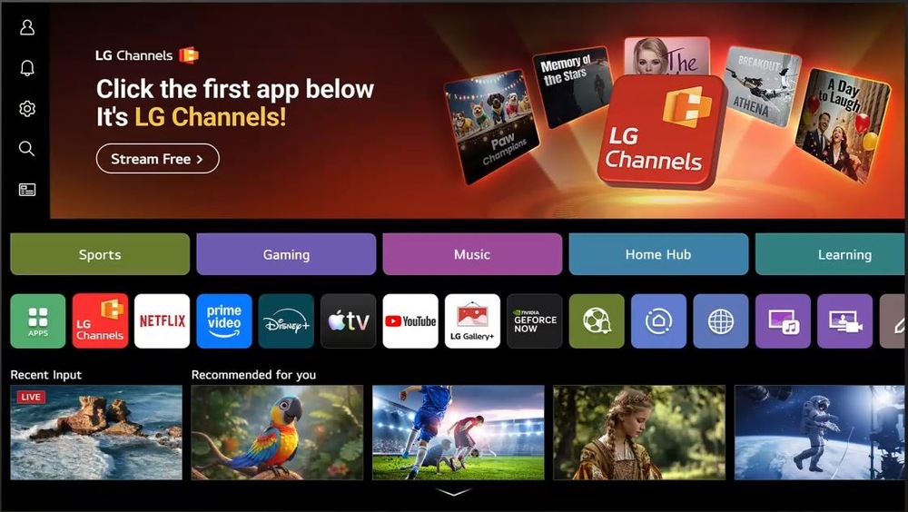 Prostredie chytrej televízie LG 43LB6500 s aplikáciami, streamovacími službami a LG Channels