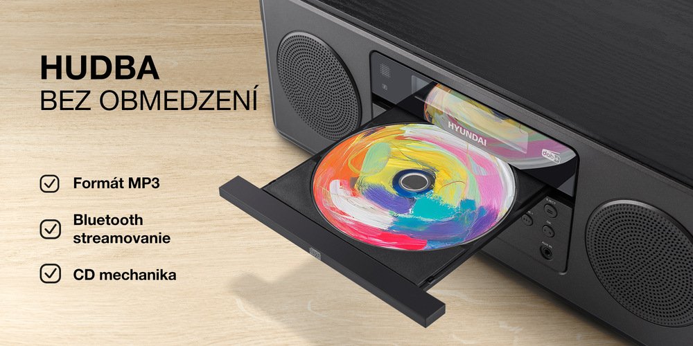 Mikro HiFi systém Hyundai MSD505DAB čierny audio systém Hyundai MSD505DAB