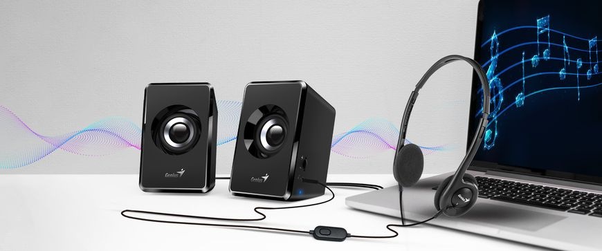 Reproduktory Genius SP-U125, 2.0, 3W čierne/modré Reproduktory Genius SP-U125, 2.0, 3W čierne/modré